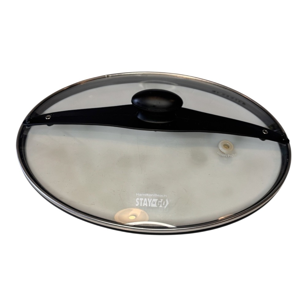 Hamilton Beach‎ Stay Or Go Slow Cooker Replacement Lid Probe Hole 12"x9.5" Black